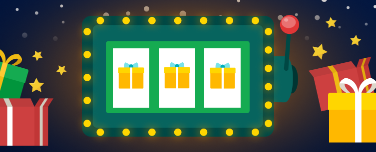 machine à sous affichant trois cadeaux