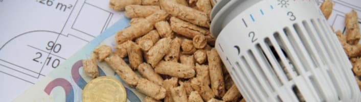 des pièces du pellets et un bouton de radiateur