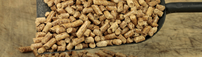 pelle remplie de bois granulés