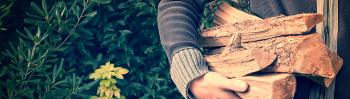 personne portant des bûches de bois