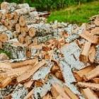 tas de bois empilés