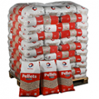 une palette de sacs de pellets