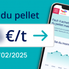 smartphone affichant prix du pellets 2025