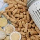 des pièces du pellets et un bouton de radiateur