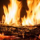 bûche consumée par les flammes