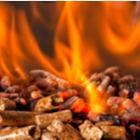 focus sur granulés de bois enflammés