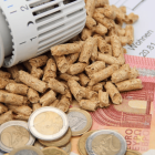 des pièces avec du pellets et un bouton de radiateur