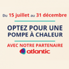vignette avec écrit Pompe à chaleur hybride fioul avec notre partenaire Atlantic