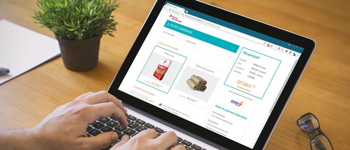 personne passant une commande en ligne