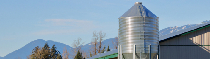 silo à pellets en extérieur
