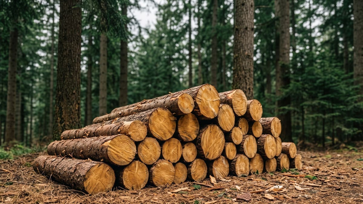 Stock de bois de sapin