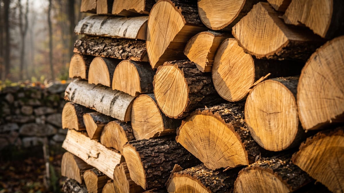 Bûches de bois de chauffage