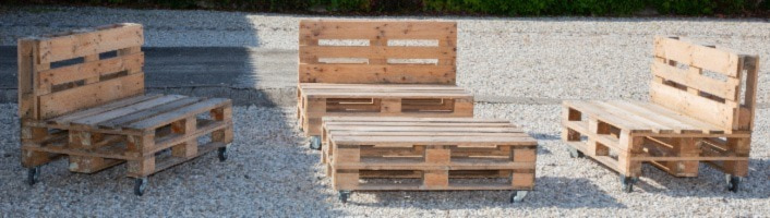 meubles d'extérieur en palette de bois