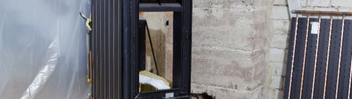 photo de l'installation d'un poêle à granulés