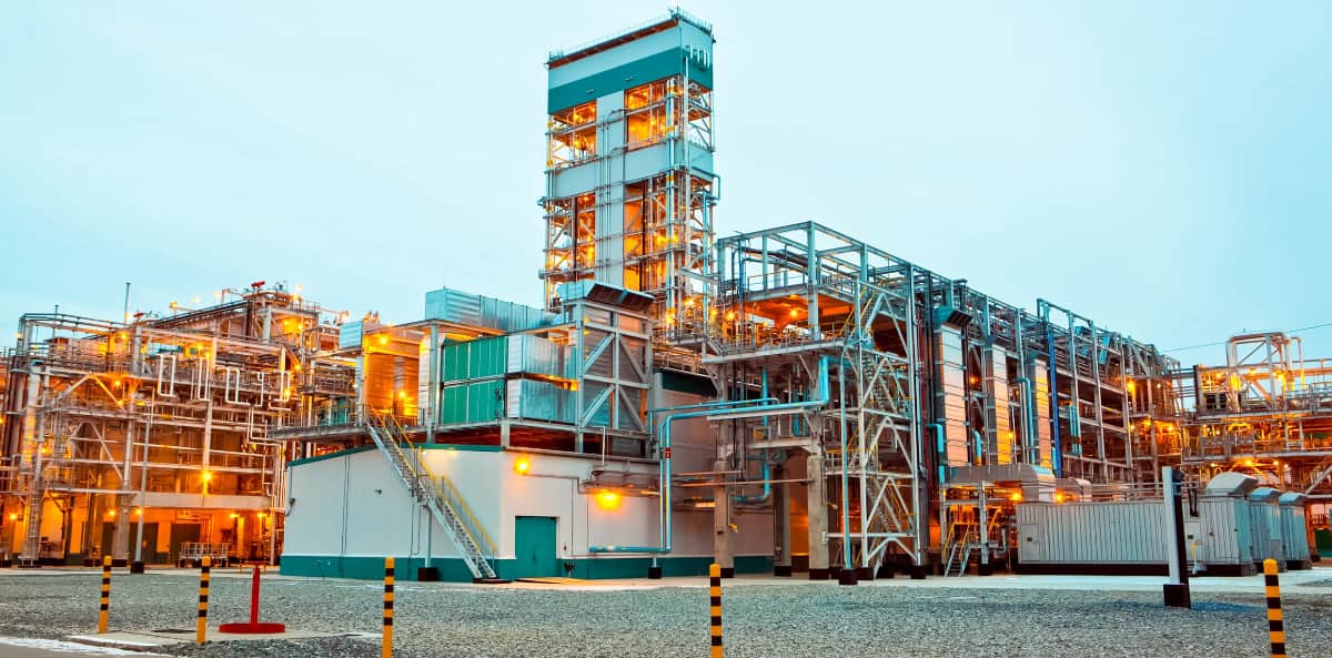 une centrale pétrolière