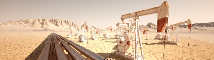 focus sur des pipelines dans le désert