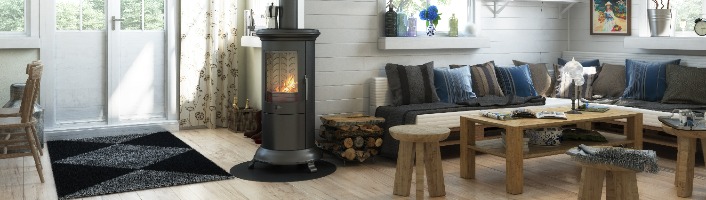 un poêle à bois scandinave
