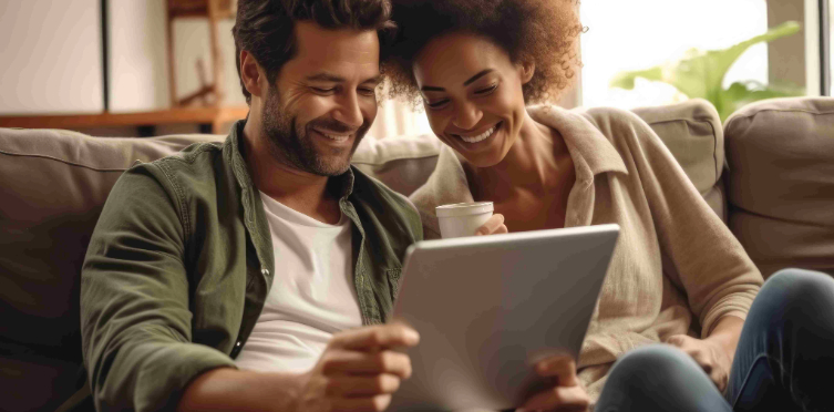 couple devant une tablette